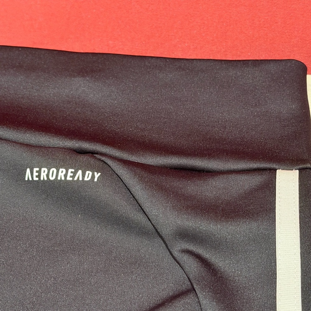 adidas Women’s Black Leggings with White Side Stripes - Picture 6 of 7